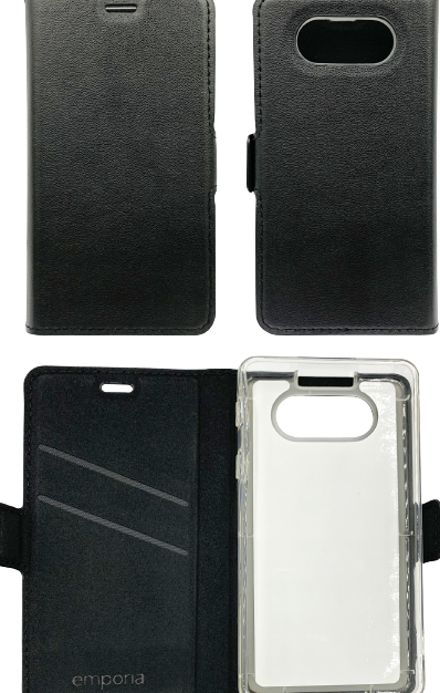 Schwarze Buchtasche für emporia PRIME-LTE und PURTE-LTE