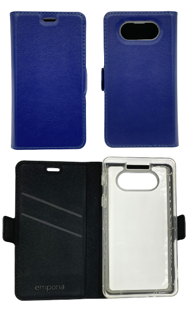 Blaue Buchtasche für emporia PRIME-LTE und PURTE-LTE