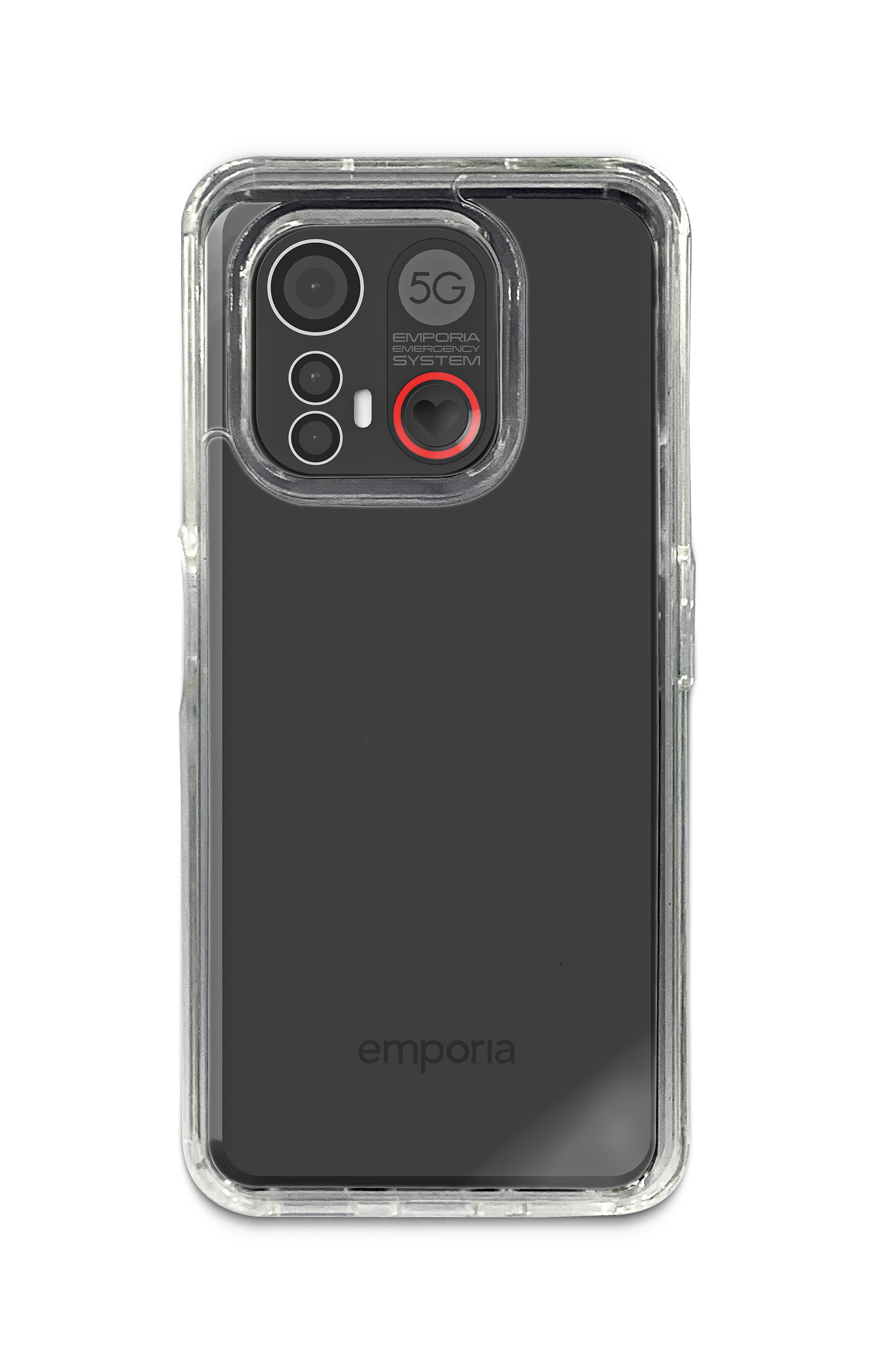 Rückansicht des emporia.SMART6 mit transparenter Hülle