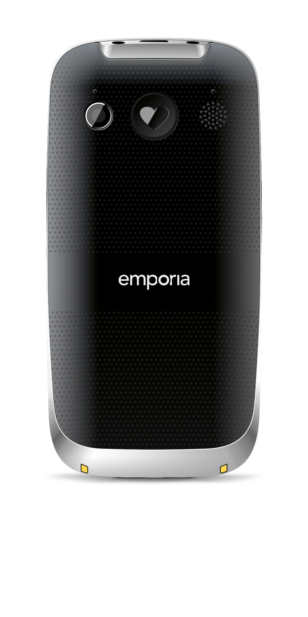 Rückansicht des emporia EUPHORIA Tastenhandy mit Notfallbutton