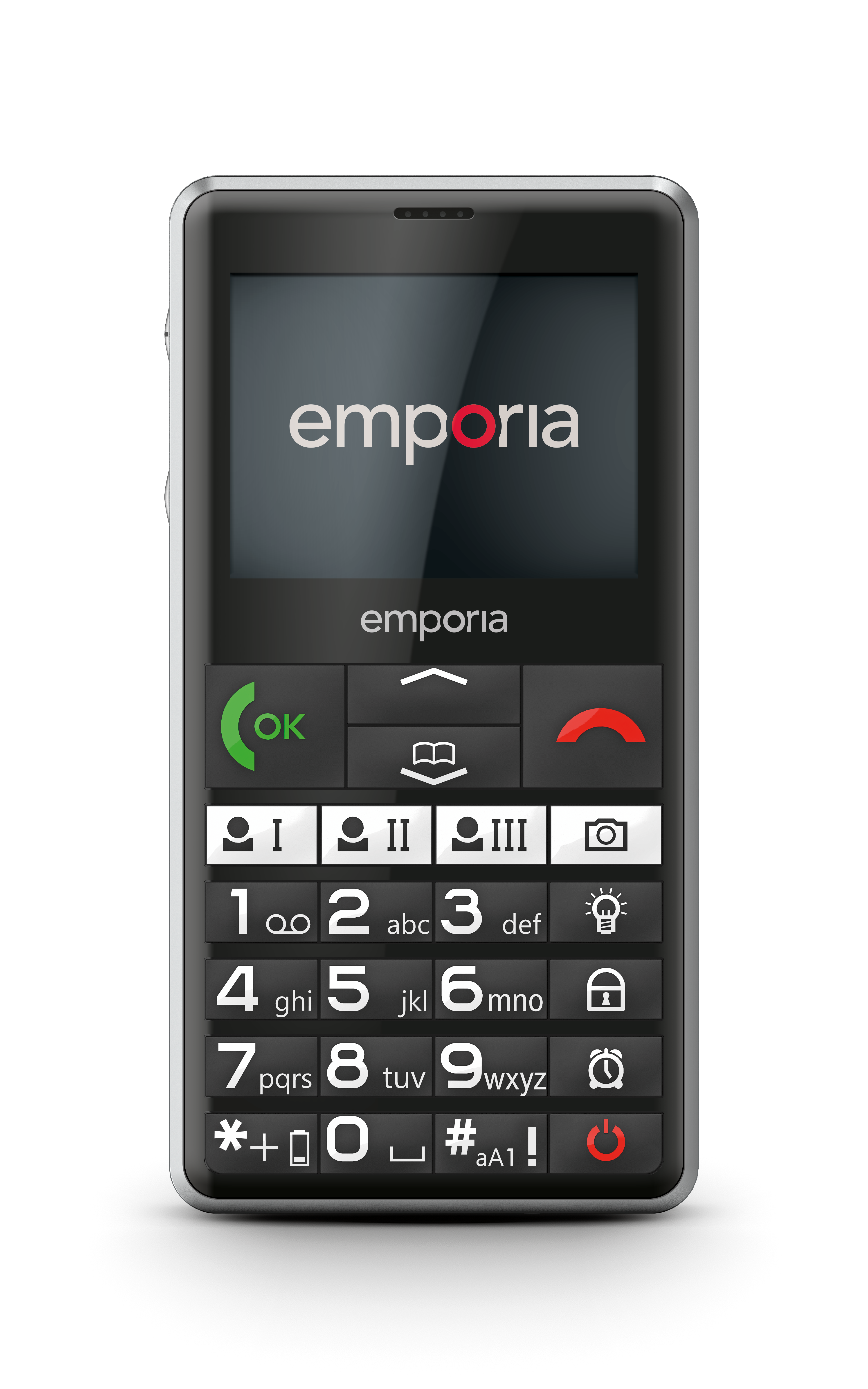 Frontansicht des emporia PURE-LTE Tastenhandys