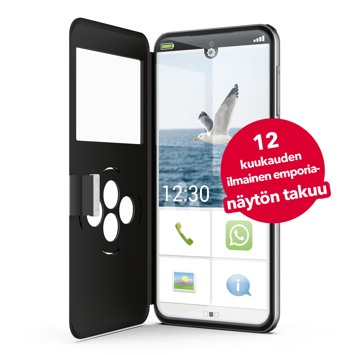 emporiaSMART.8 – Älypuhelin, jolla on 12 kuukauden näytön takuu